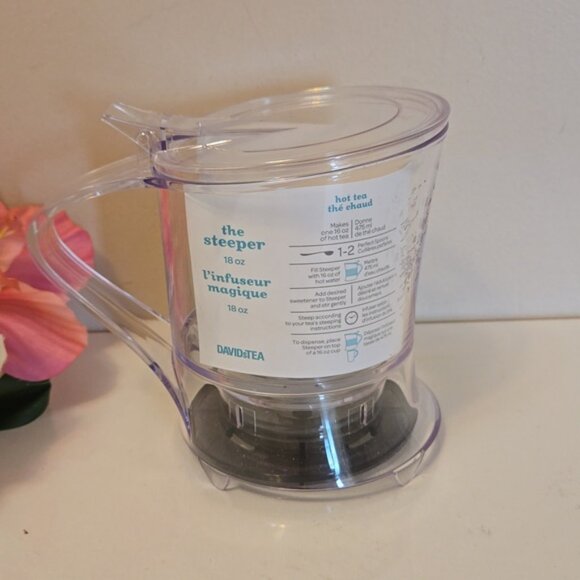 New Davids Tea clear Steeper 18 oz NWT - Picture 3 of 10